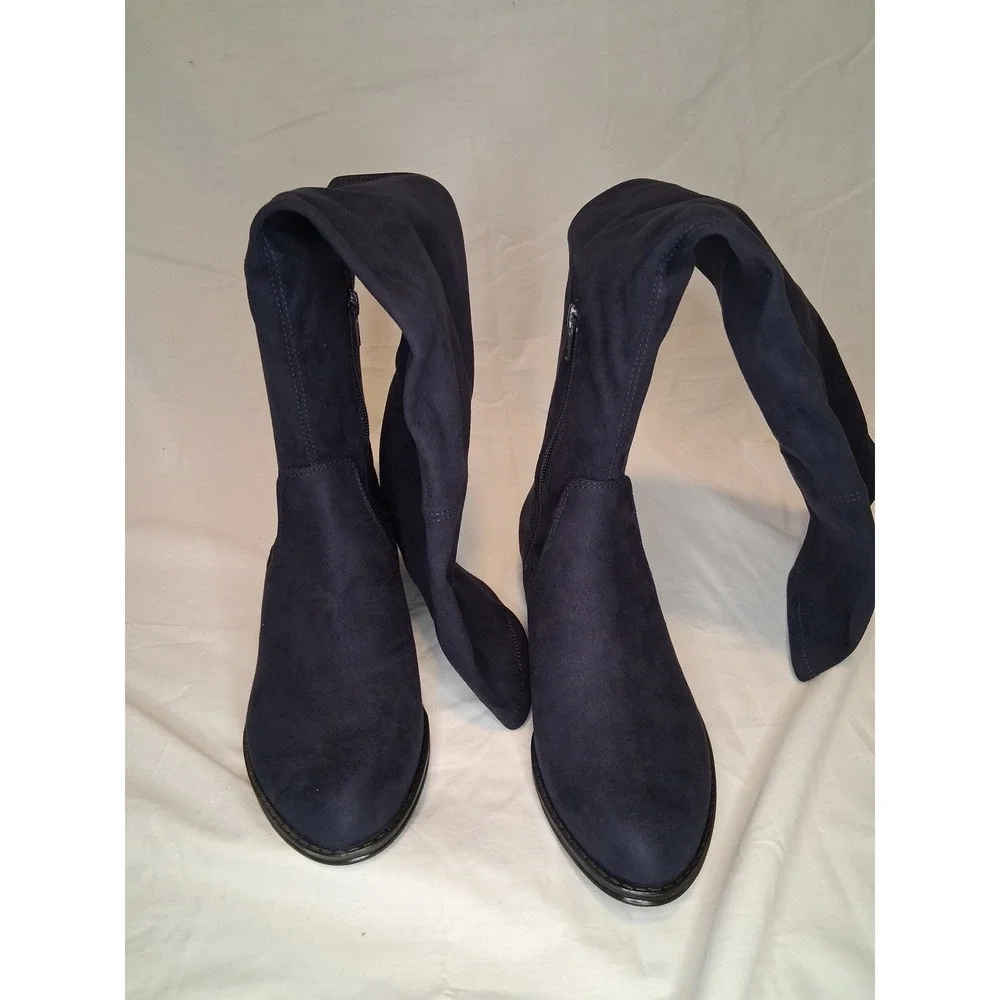 Isaac Mizrahi Live Twain Over the Knee Boots Blue Women's Size 5 NEW READ